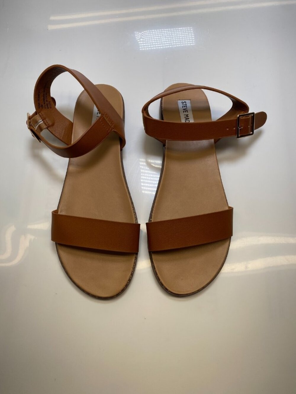 Steve madden Womens Tesa Cognac Brown Strap Sandal Sz 10